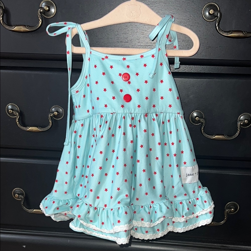 Jane + Jo Blue Star patriotic Fourth of July top and bloomers